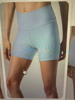 ALO Yoga High-Rise Sky Blue Bike Shorts Like New